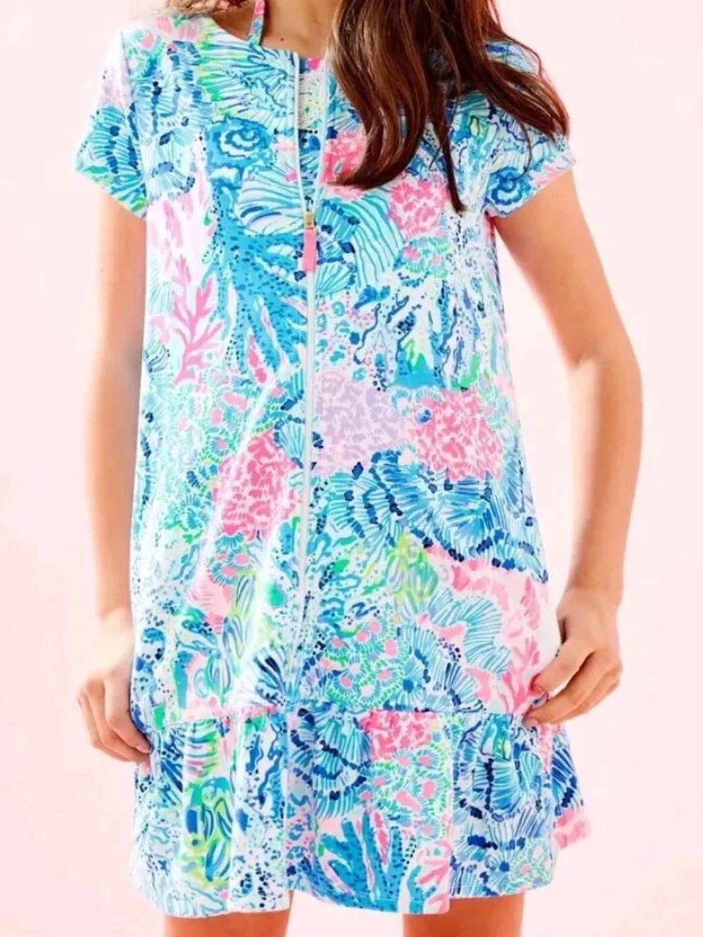 Lilly Pulitzer Ivy Cover Up Dress Multi Sink or Swim UPF 50 Size XL 12 - 14 NWT